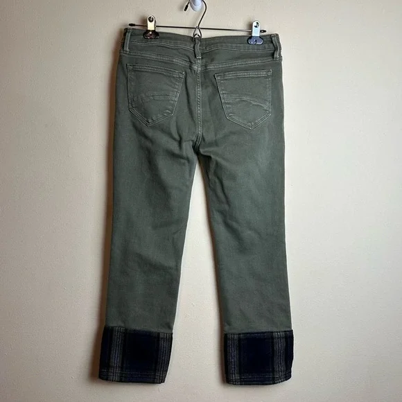 Driftwood Pants Colette Roads End Flannel Cuffs Green Jeans Women’s Size 28 - Picture 5 of 15